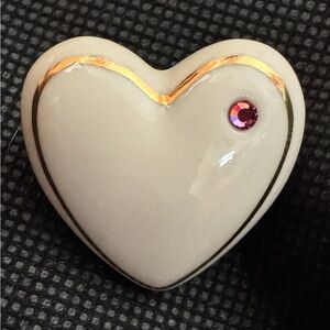 Lenox Heart Brooch with Gold and Pink Accents